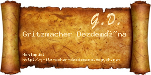 Gritzmacher Dezdemóna névjegykártya